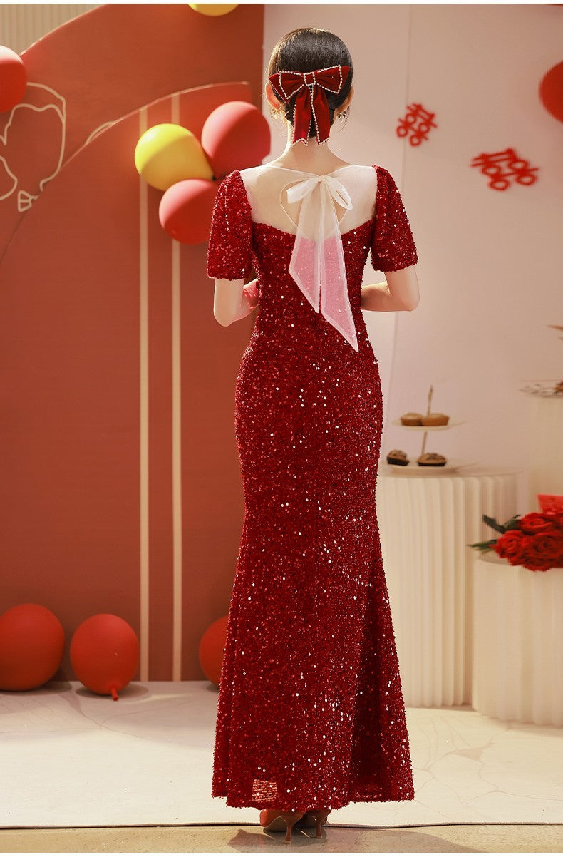 Ladies Wine Dress Burgundy elegant dress